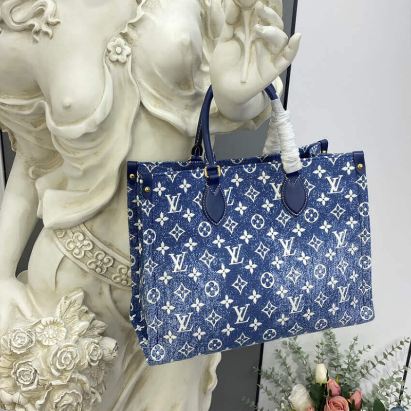 Replica Louis Vuitton Monogram Jacquard Denim Onthego Gm M59608