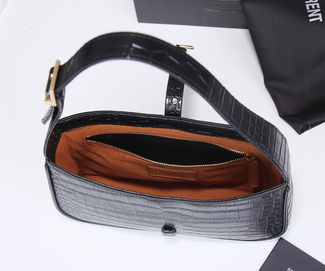 Replica Ysl Le 5 A 7 Hobo Bag In Crocodile-Embossed Leather 2024