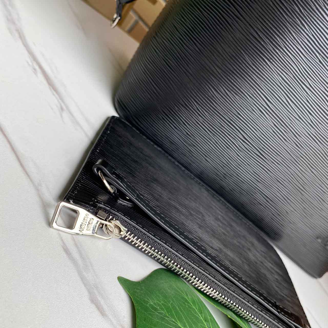 Replica Louis Vuitton Neverfull Mm Monogram Empreinte Leather M45685 Black/Beige/Blue