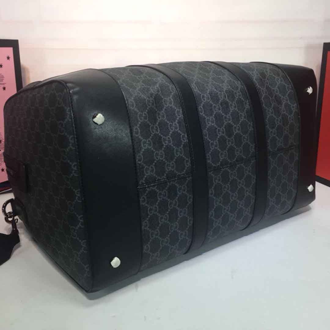 Replica Gucci Double G Black Carry-On Duffle 474131 Black/Grey