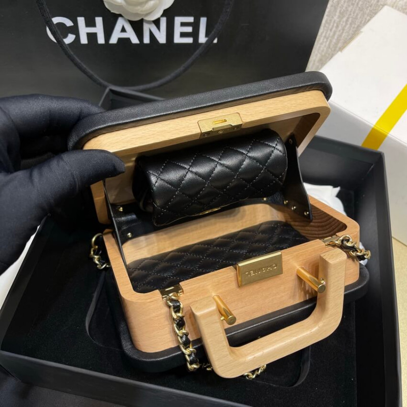 Replica Chanel Vanity Case Beech Wood As2926 Beige Black
