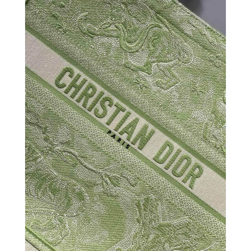 Replica Dior Book Tote Lime Toile De Jouy Reverse Embroidery M1286