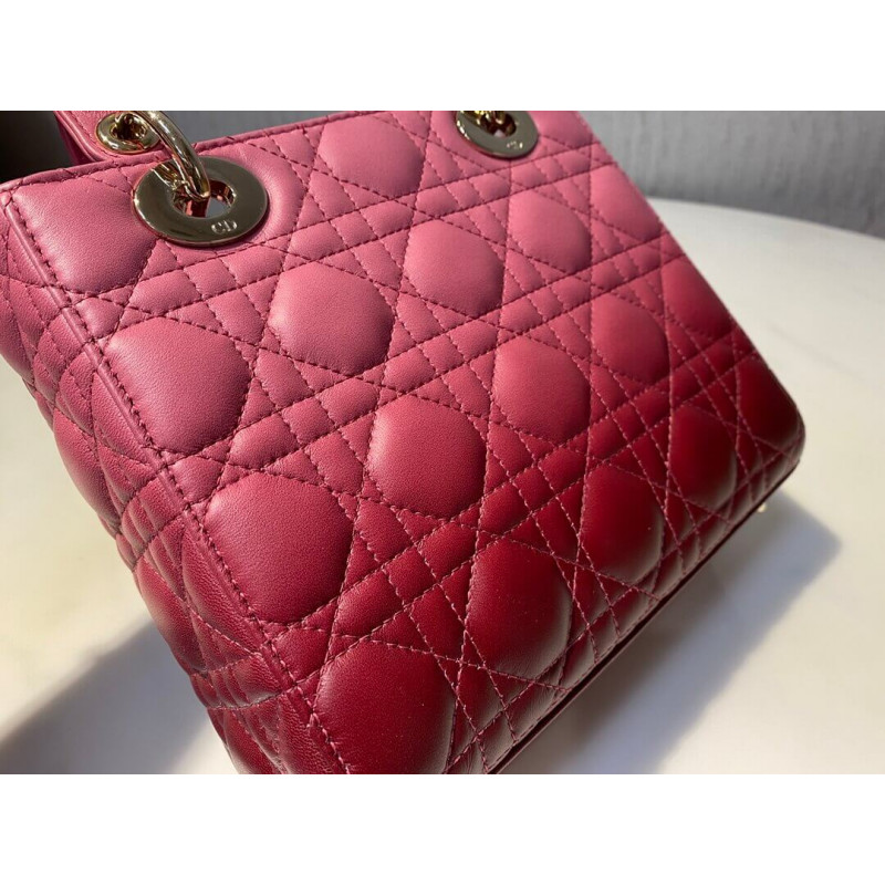 Replica Lady Dior My Abcdior Bag In Strawberry Pink Gradient Cannage Lambskin M0538