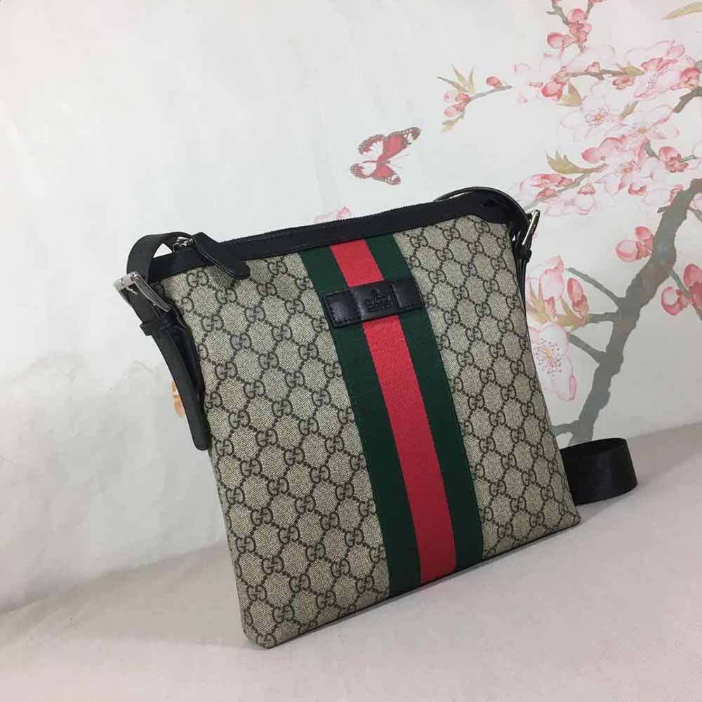 Replica Gucci Shoulder Crossbody Bag Black/Grey 387111