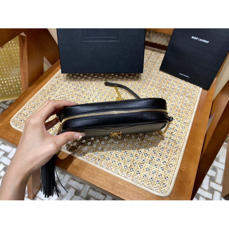 Replica Ysl Saint Laurent Lou Mini Camera Bag 585040 In Grain Leather Black