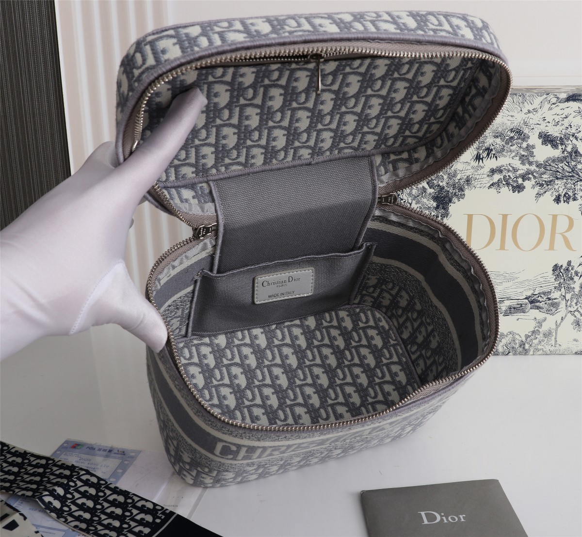Replica Dior Travel Vanity Case Navy/Gray