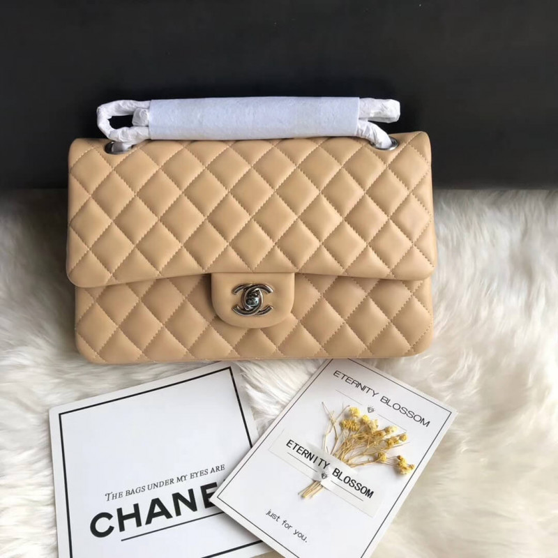 Replica Chanel 1112 Apricot Medium Size 2.55 Lambskin Leather Flap Bag