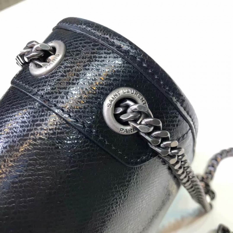 Replica Saint Laurent Niki Baby In Metallic Leather 533039