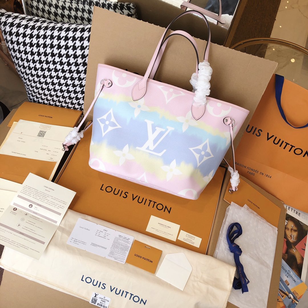 Replica Louis Vuitton Escale Neverfull Mm M45127 Pink/Blue/Red