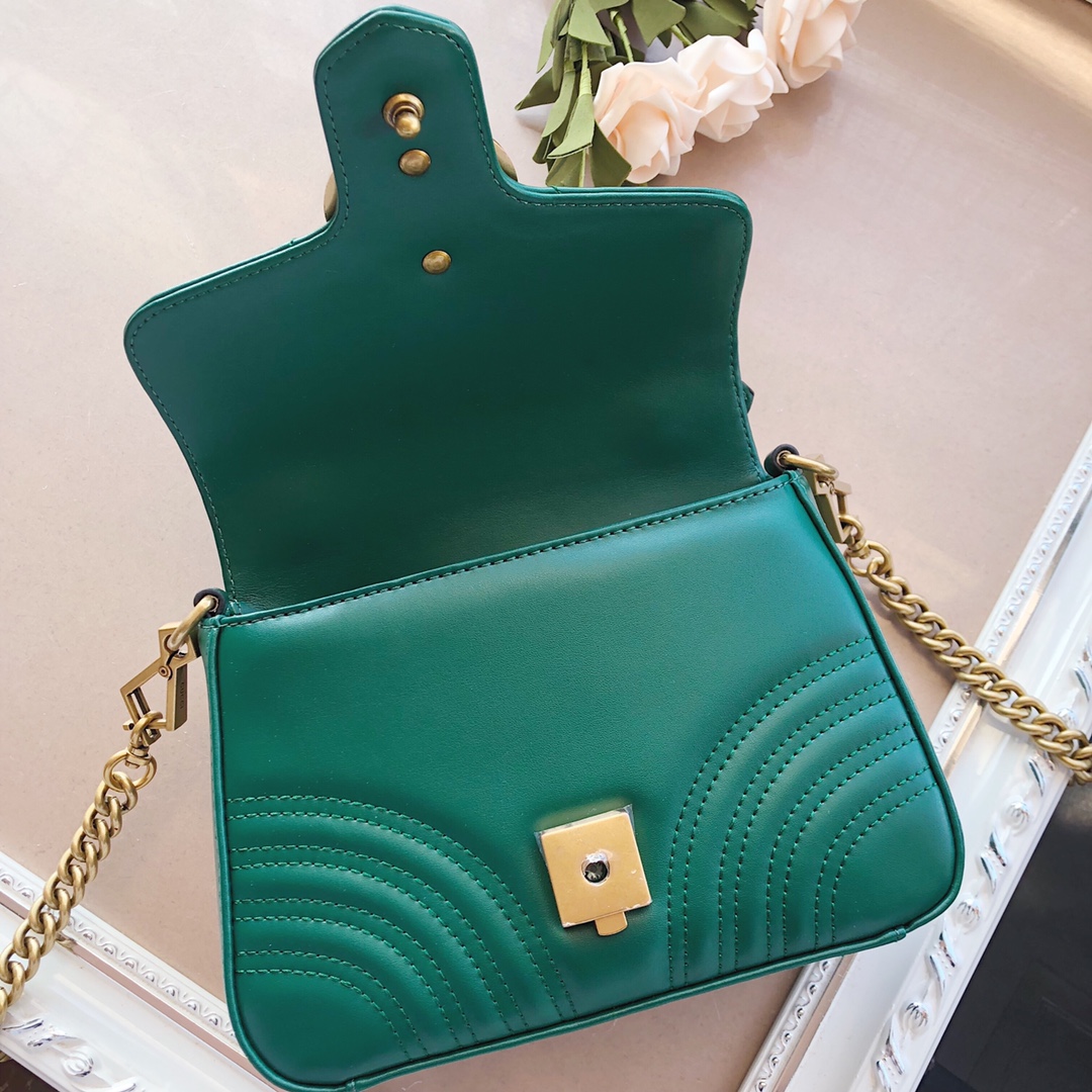 Replica Gucci Marmont Top Handle Bag Black/Brown/Green