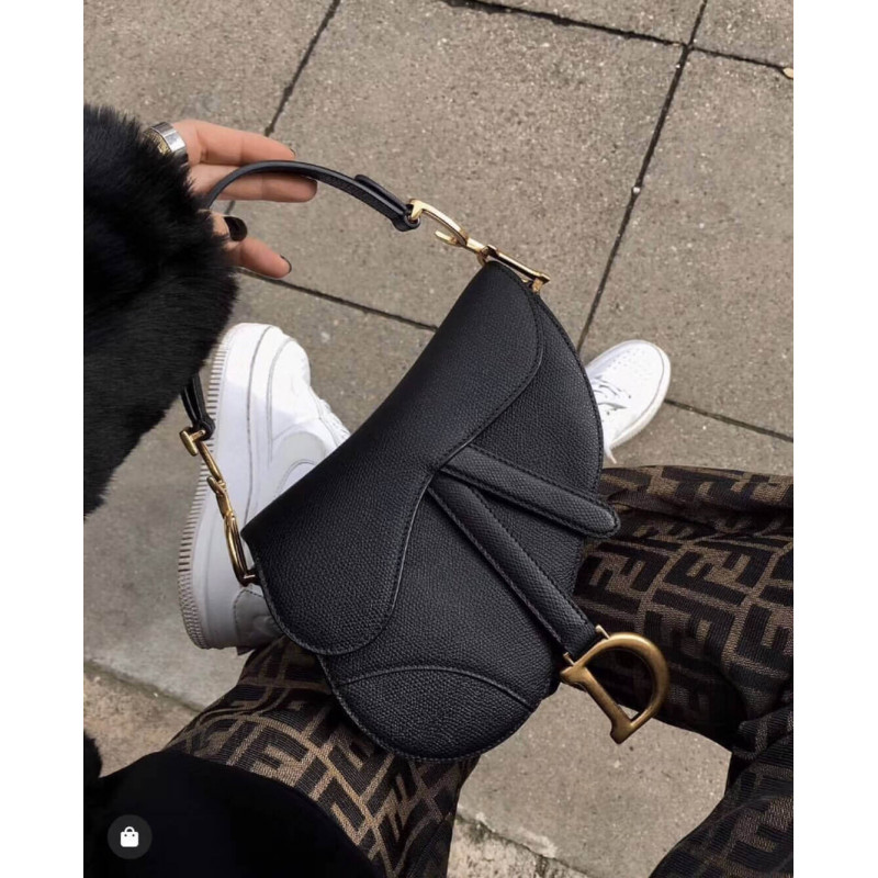 Replica Christian Dior Saddle Bag In Grained Calfskin M0446