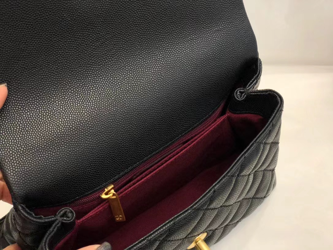 Replica Chanel Coco Handle Black 24*14*10Cm A92990