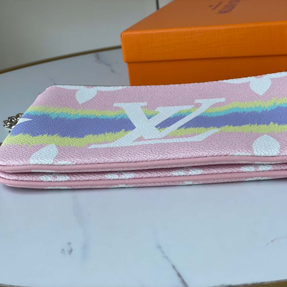 Replica Louis Vuitton Escale Double Zip Pochette M80787 Pink/Red/Blue