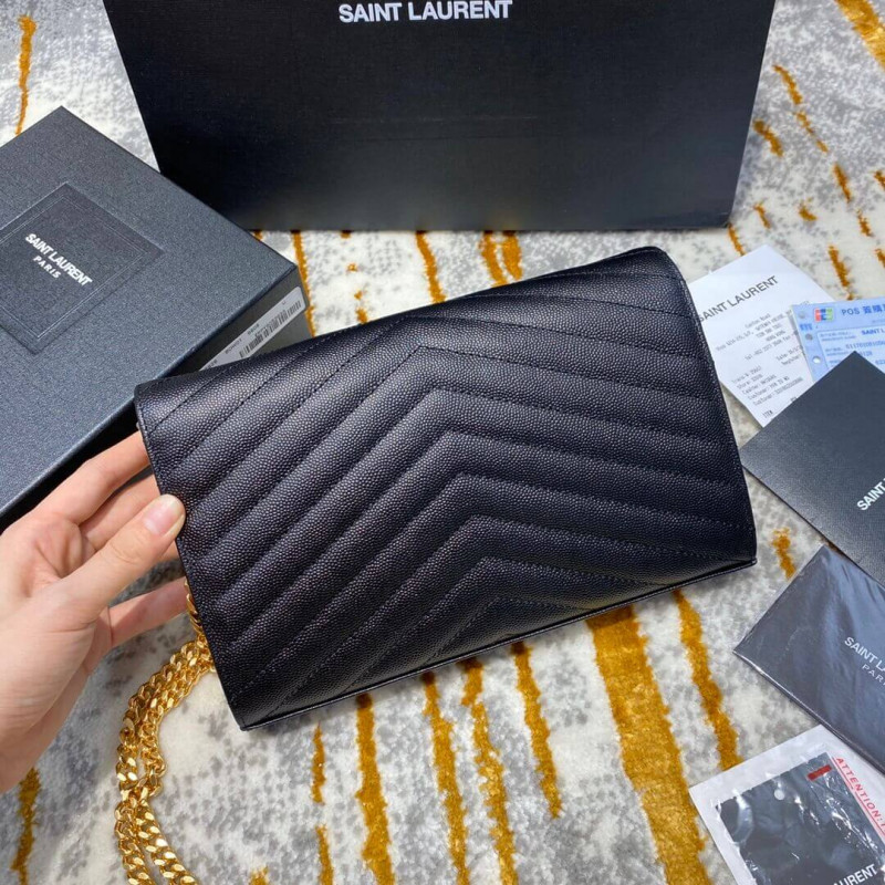 Replica Saint Laurent Monogram Envelope Chain Wallet 377828