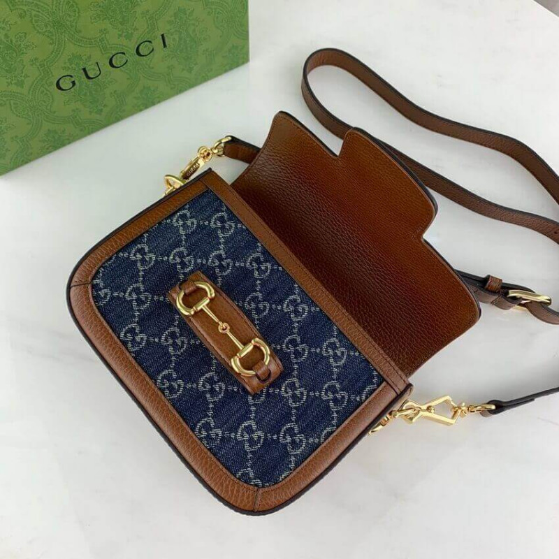 Replica Gucci Horsebit 1955 Denim Mini Bag 658574