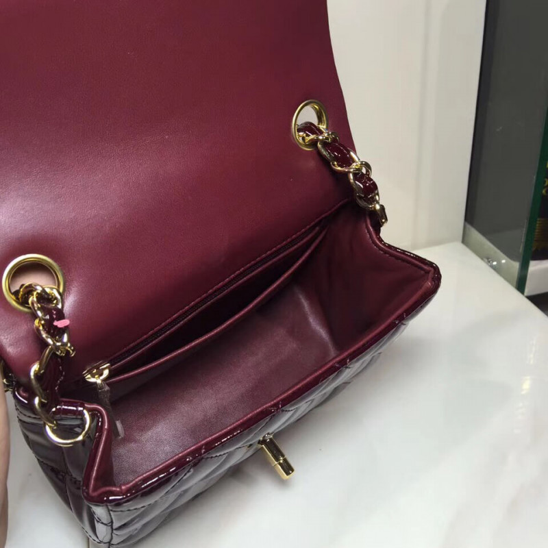 Replica Chanel Pantent Leather 17Cm Classic Flap Bag 1115