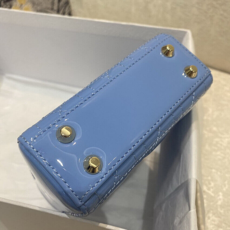 Replica Christian Dior Micro Lady Dior Bag In Patent Cannage Calfskin S0856