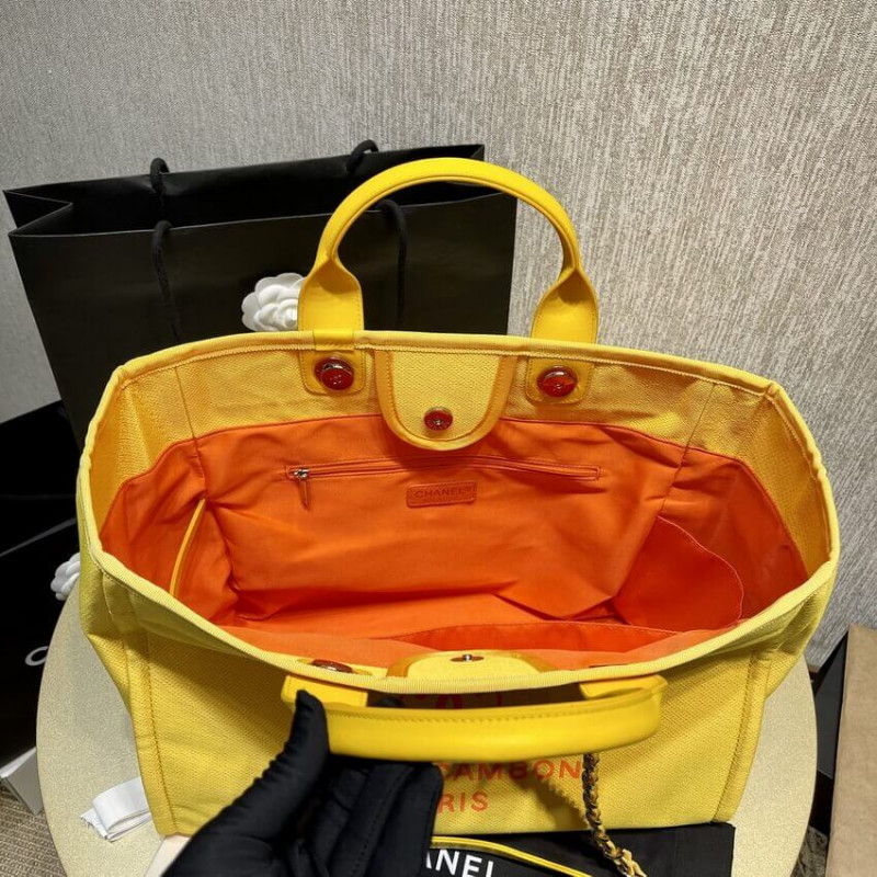 Replica Chanel 21S Deauville Orange Yellow Large Shopping Bag A66941