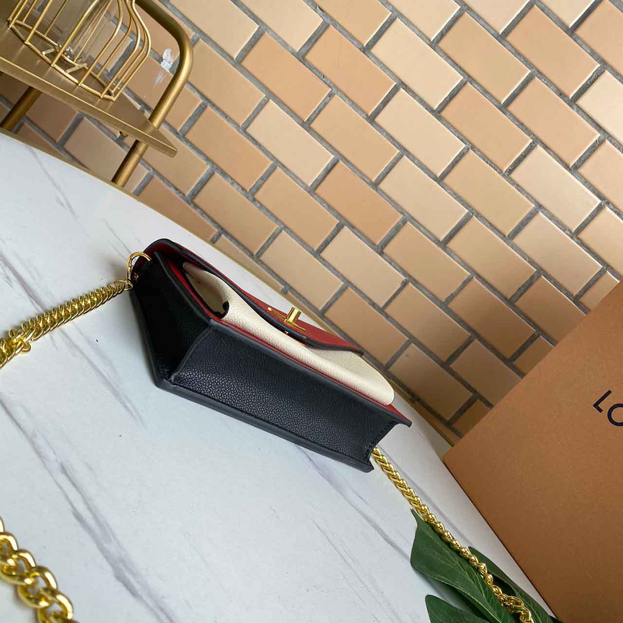 Replica Louis Vuitton Mylockme Chain Bag M56641 Red/Pink White