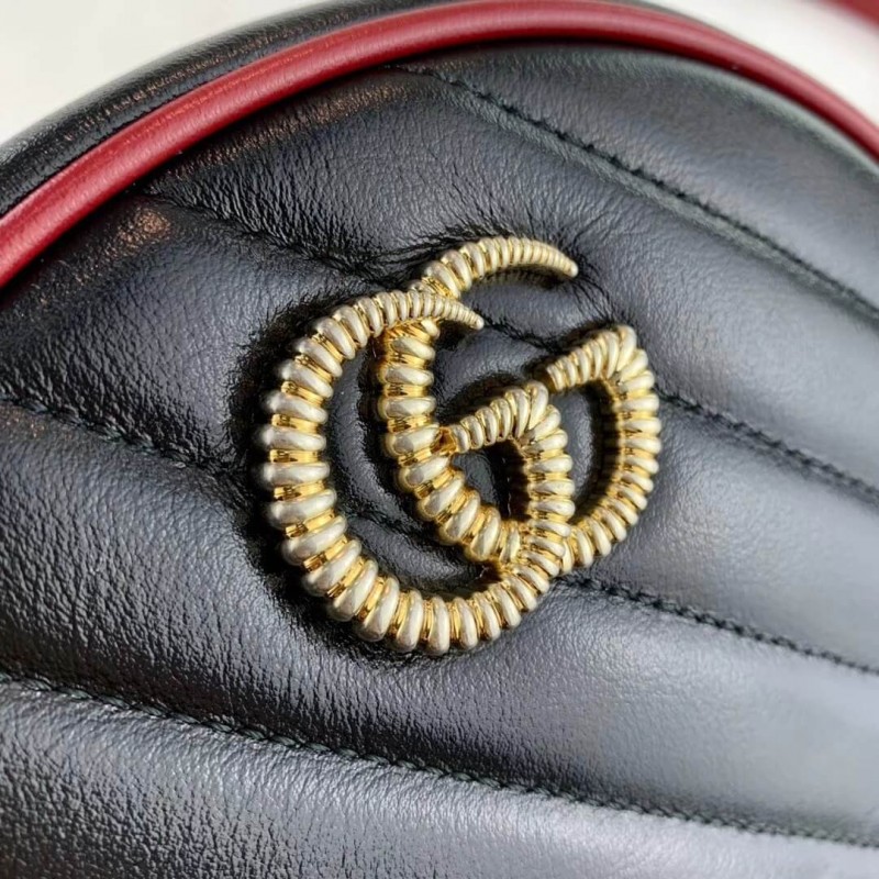 Replica Gucci Gg Marmont Mini Round Shoulder Bag 550154 Black