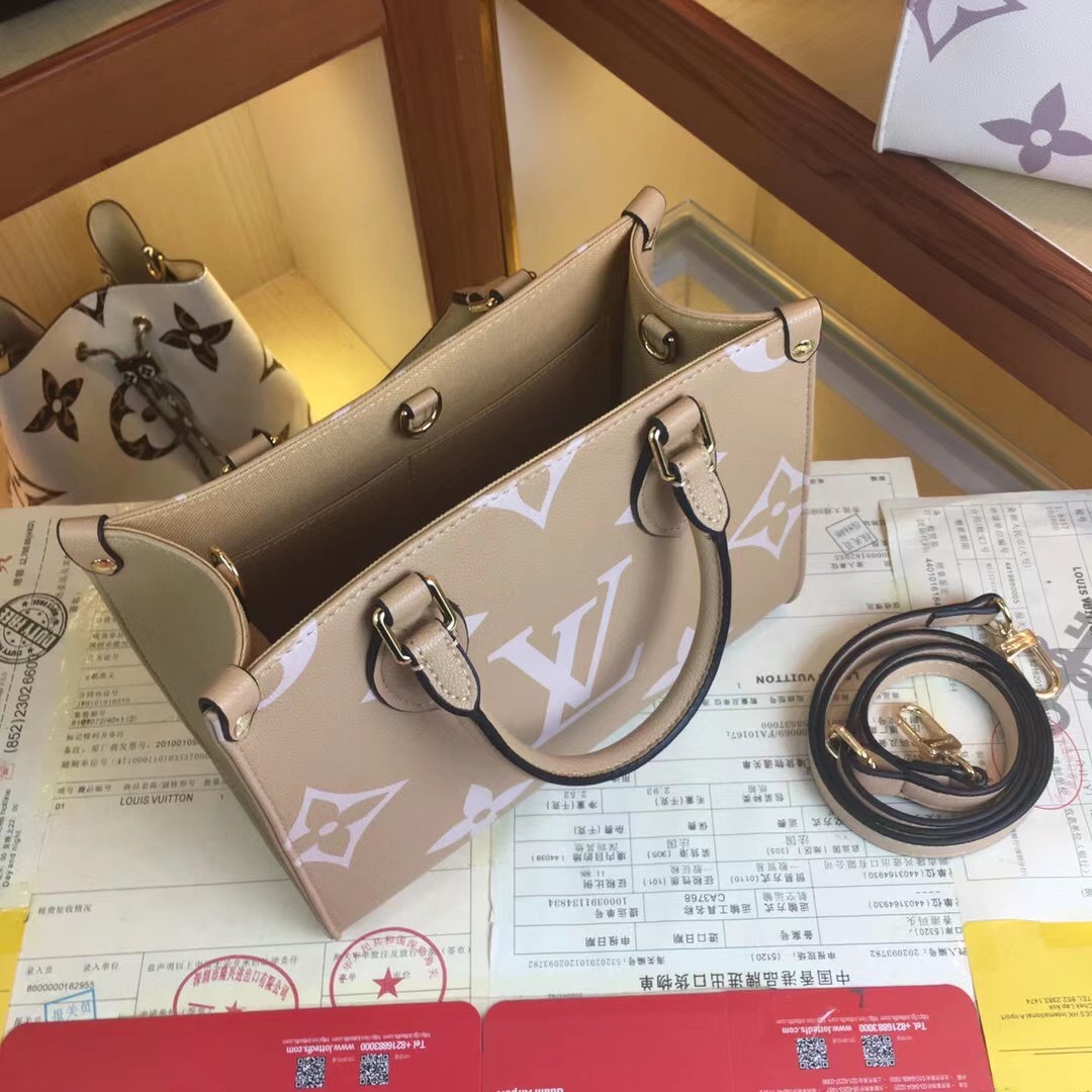 Replica Louis Vuitton Onthego Pm M45659 Black/White/Beige