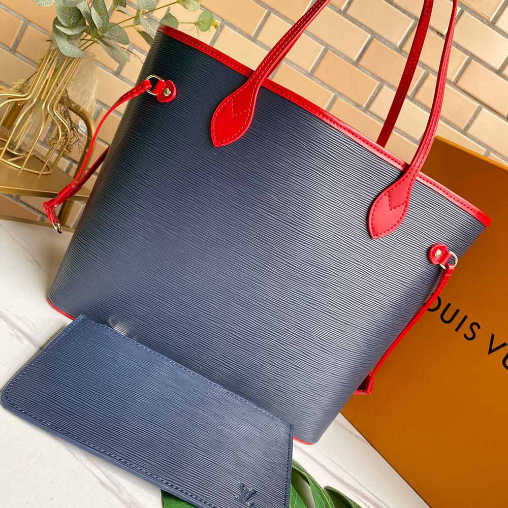 Replica Louis Vuitton Neverfull Mm Epi Leather M56947 Navy/Black/Red