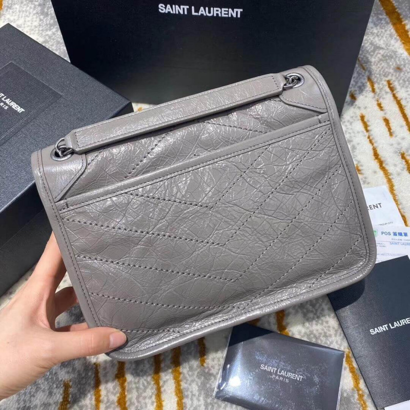 Replica Ysl Saint Laurent Niki Baby In Crinkled Vintage Leather 533037