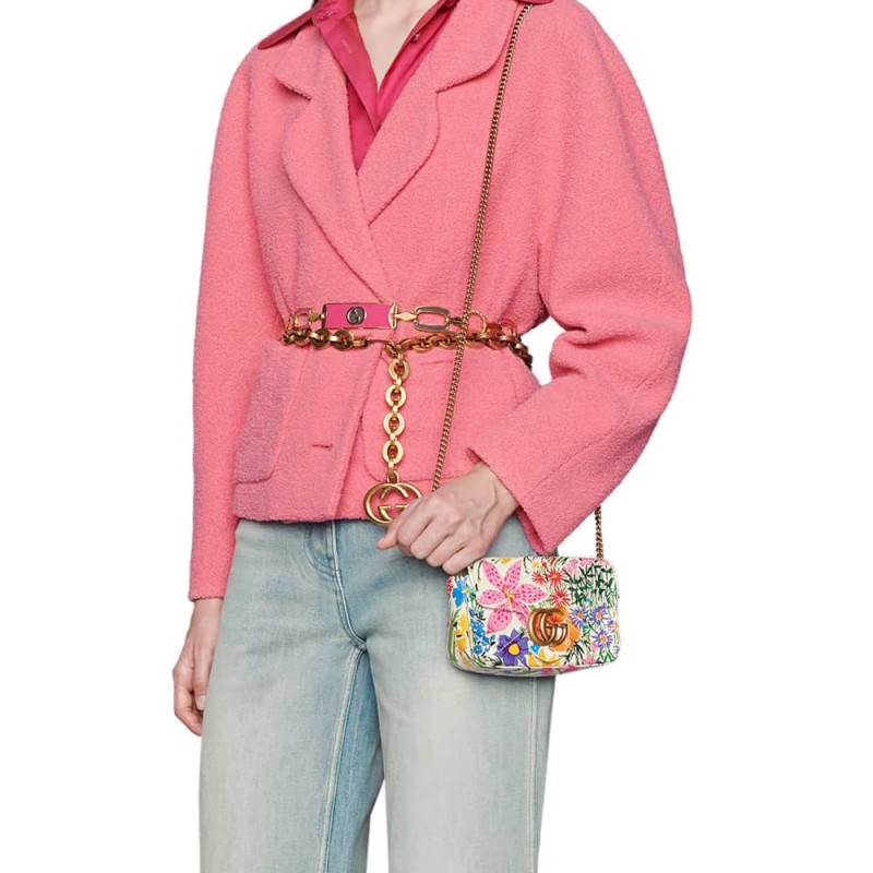 Replica Gucci Ken Scott Print Gg Marmont Super Mini Bag 476433