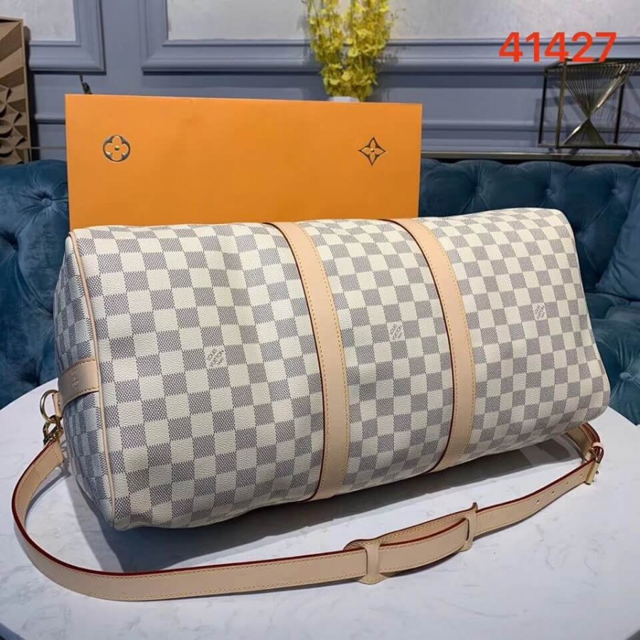 Replica Louis Vuitton Damier Azur Keepall Bandouliere 50 N41427