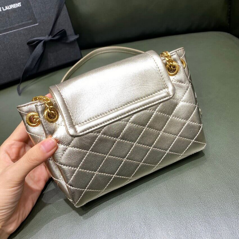 Replica Saint Laurent Nolita Mini Leather Shoulder Bag 672738 Champagne Gold