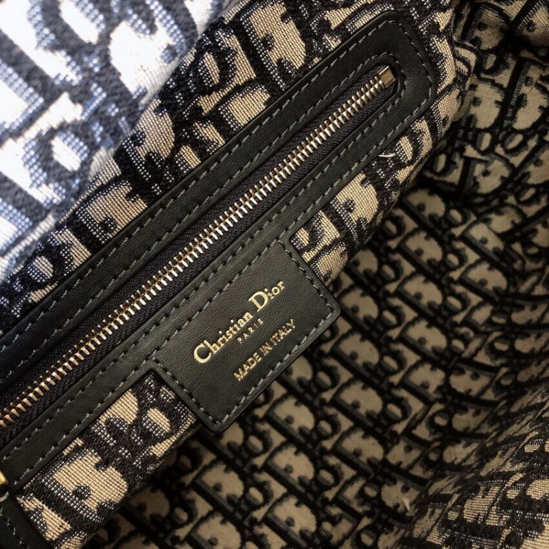 Replica Christian Dior Wicker Basket Shoulder Bag Blue Oblique M7601