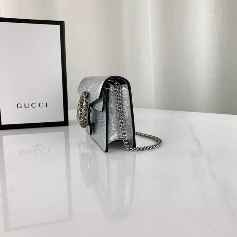 Replica Gucci Silver Dionysus Super Mini Bag 476432