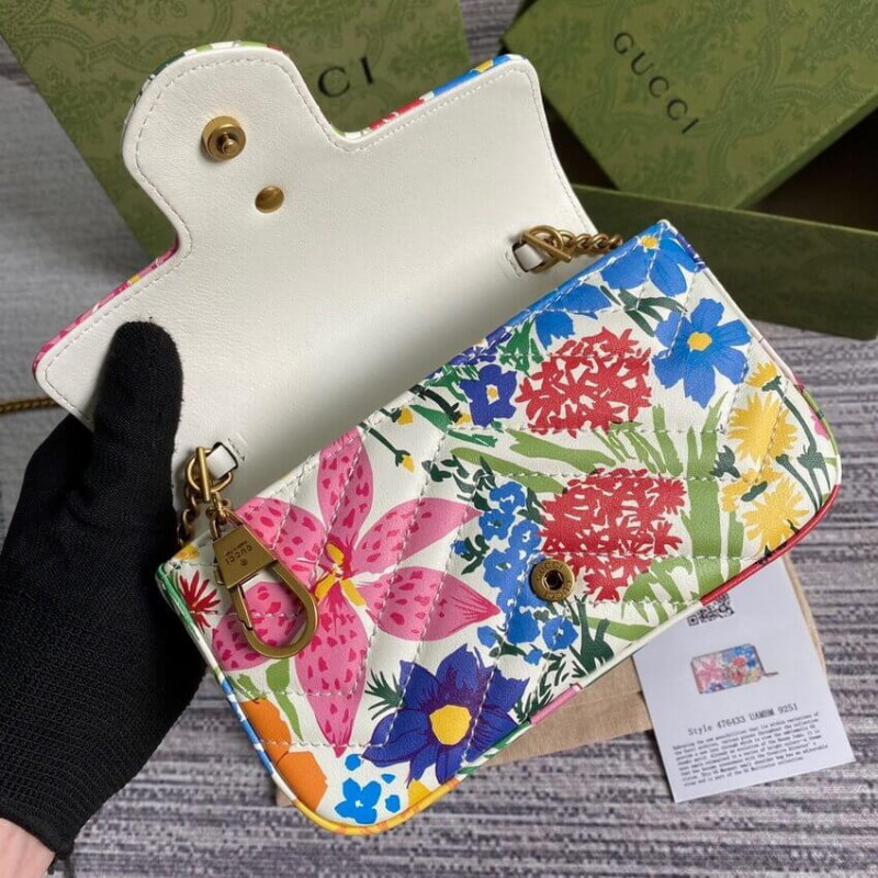 Replica Gucci Ken Scott Print Gg Marmont Super Mini Bag 476433