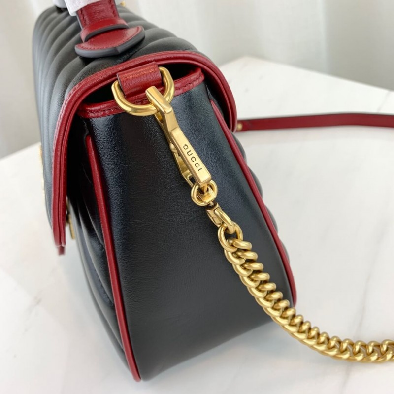 Replica Gucci Gg Marmont Small Top Handle Bag 498110 Black