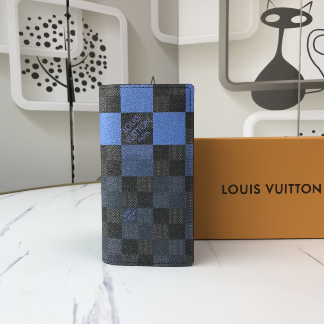 Replica Louis Vuitton Brazza Wallet N40415 White/Blue/Orange