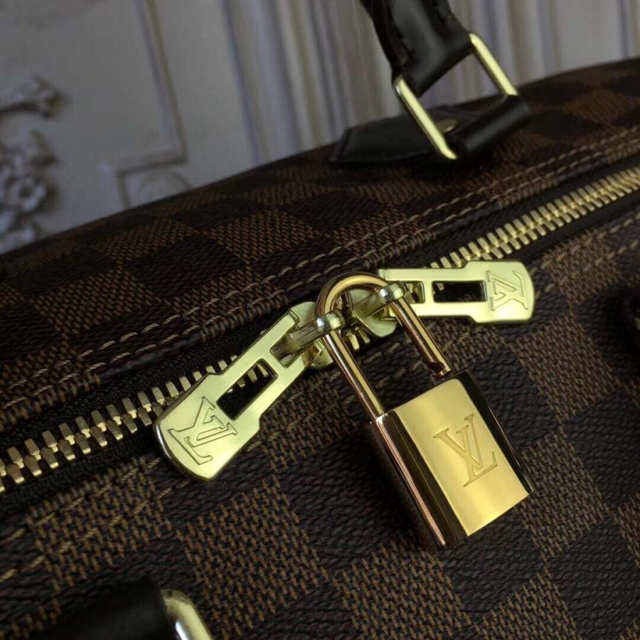 Replica Louis Vuitton Damier Ebene Canvas Speedy Bandouliere 35 N41366