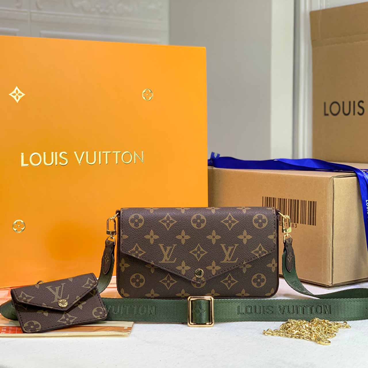 Replica Louis Vuitton Felicie Strap   Go M80091 Green/Pink