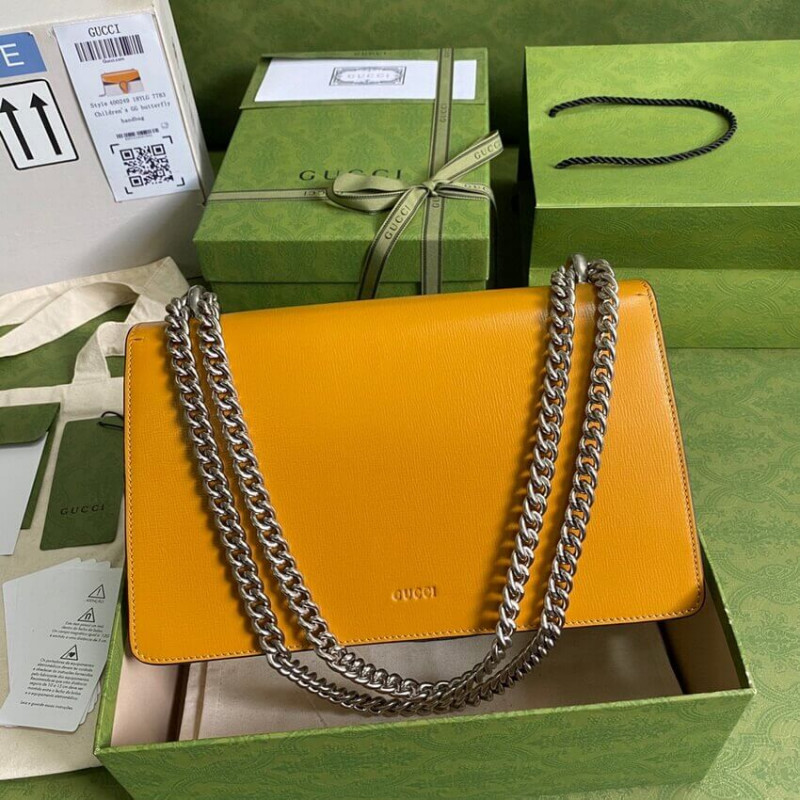 Replica Gucci Dionysus Small Shoulder Bag 400249 Orange White Leather