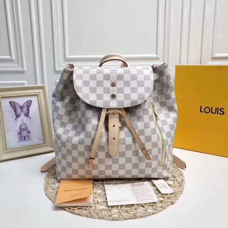 Replica Louis Vuitton Damier Azur Canvas Sperone Backpack N41578