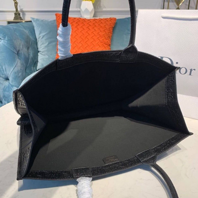 Replica Christian Dior Oblique Embossed Calfskin Leather Book Tote M1296