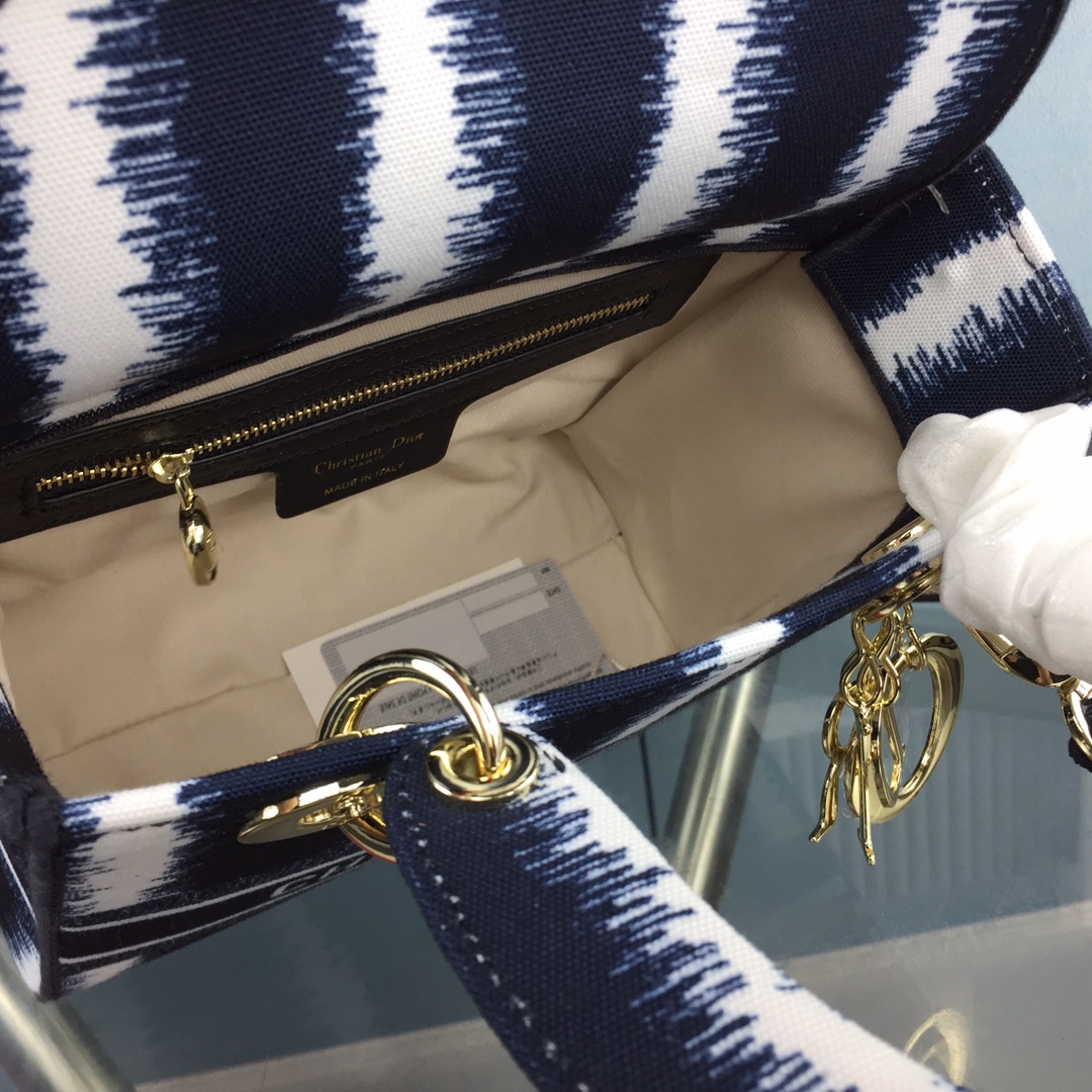 Replica Dior Medium Lady D-Lite Bag Blue/Red/O