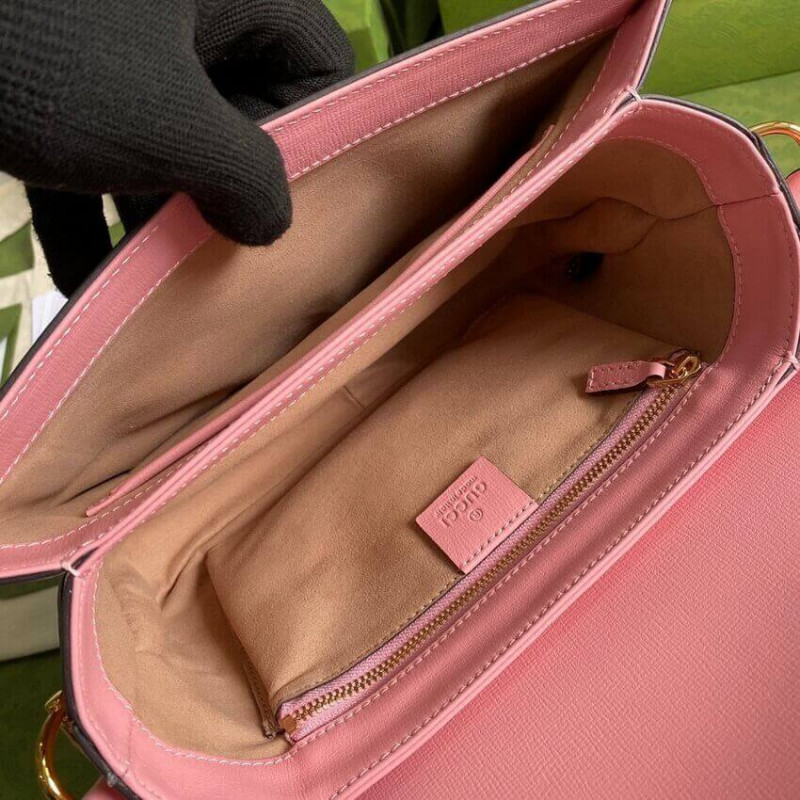 Replica Gucci Horsebit 1955 Small Shoulder Bag 602204 Red And Pink Leather