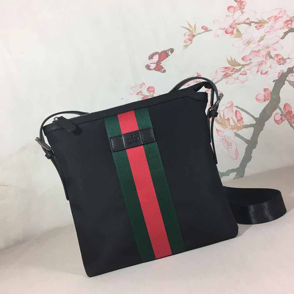 Replica Gucci Shoulder Crossbody Bag Black/Grey 387111