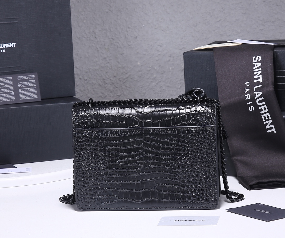 Replica Ysl Sunset Medium In Crocodile Embossed Shiny Leather 1737