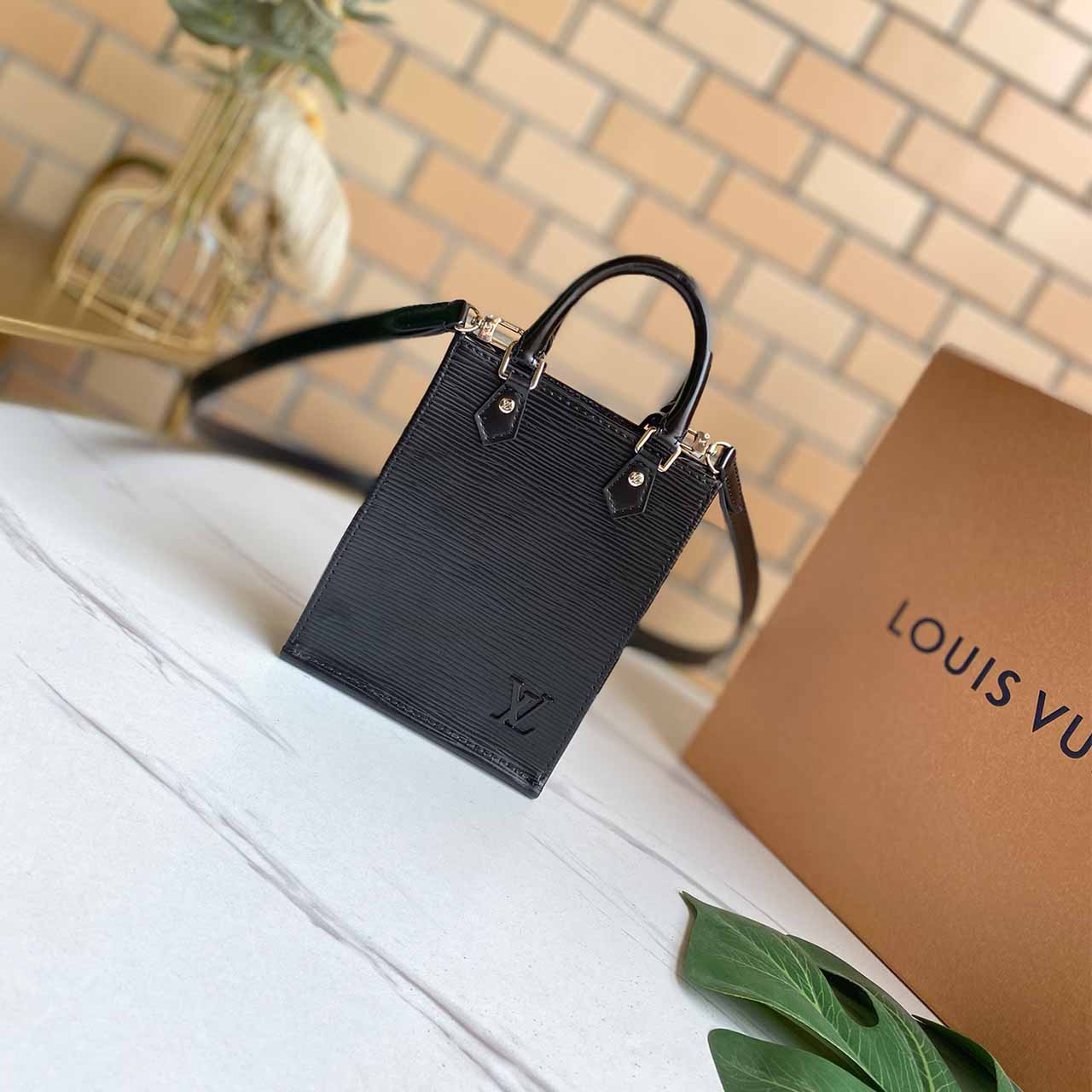 Replica Louis Vuitton Petit Sac Plat M69441 Black/White/Pink