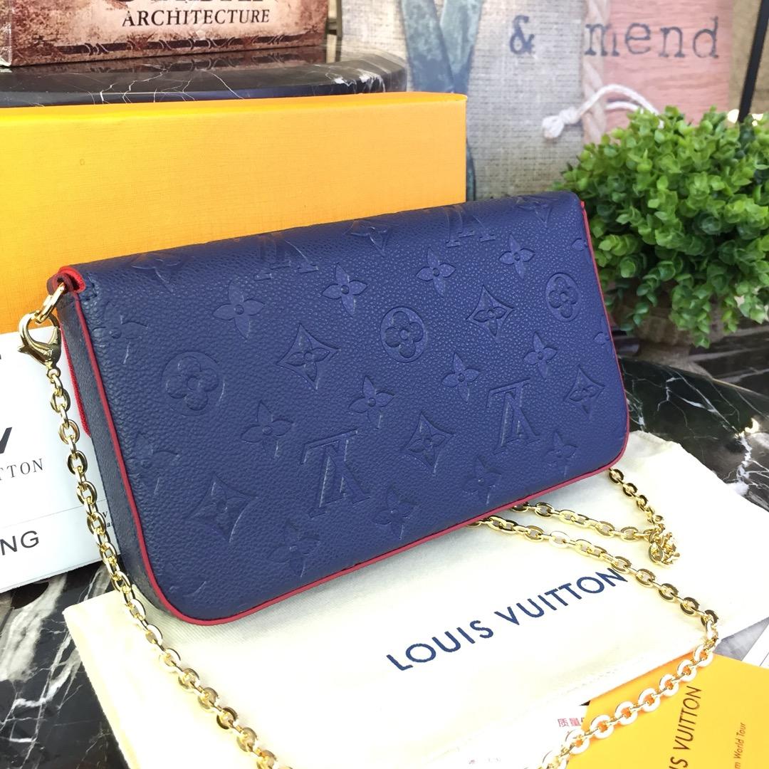 Replica Louis Vuitton Felicie Pochette Black/Blue/Red