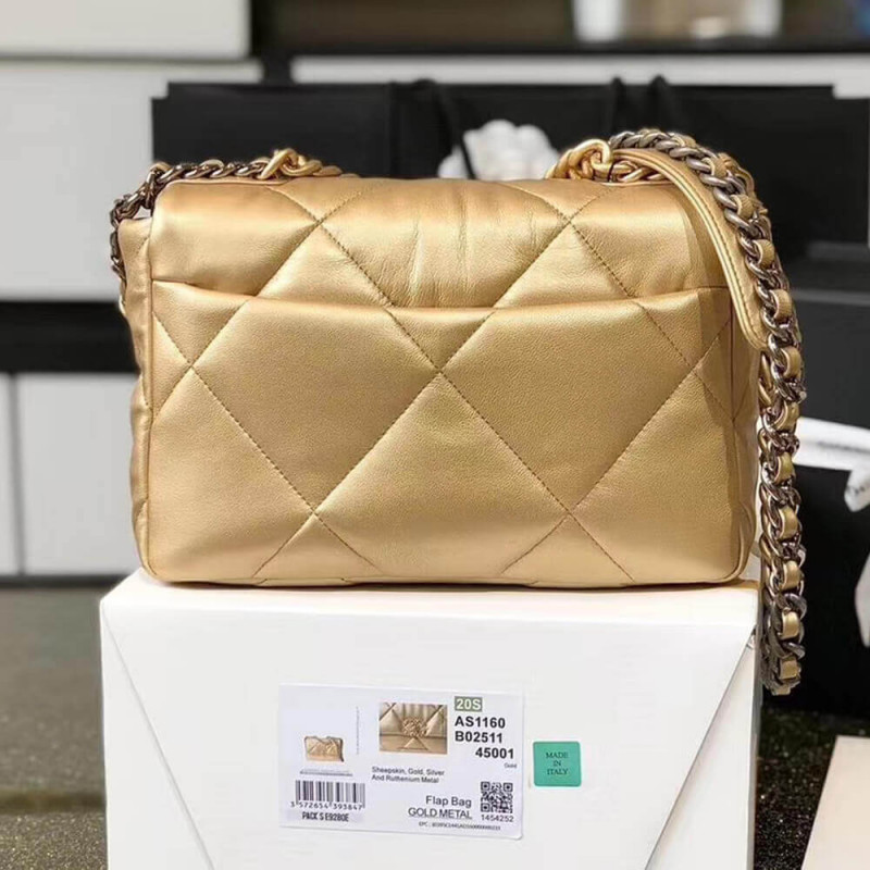 Replica Chanel 19 Flap Bag As1160 Gold