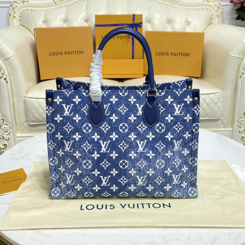 Replica Louis Vuitton Monogram Jacquard Denim Onthego Gm M59608