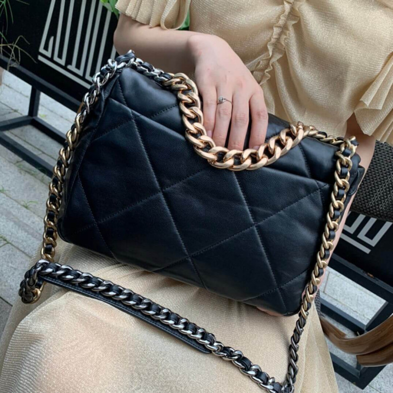 Replica Chanel 19 Large Lambskin Flap Bag As1161
