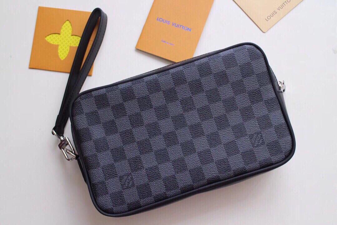 Replica Louis Vuitton Kasai Clutch Black/Brown